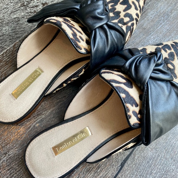 Louise et Cie Leopard Cow Hair Fur Flats - Picture 4 of 6